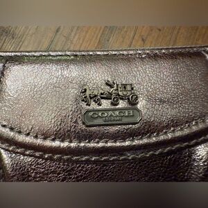 Coach Metallica Shiny Silver/Gray Zip Around Wallet. NWOT.